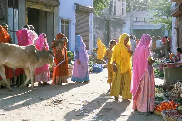 Typical coloured Rajasthani saris