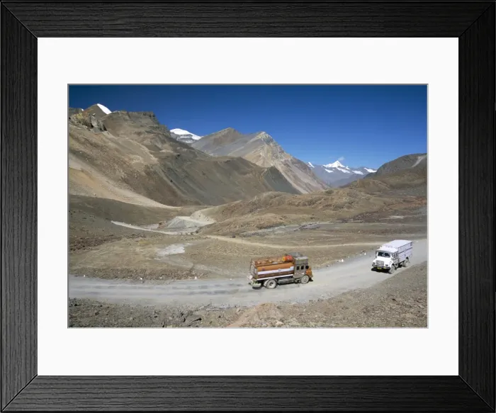 Framed Print : Trucks on Baralacha Pass Framed Print : Trucks on Baralacha Pass