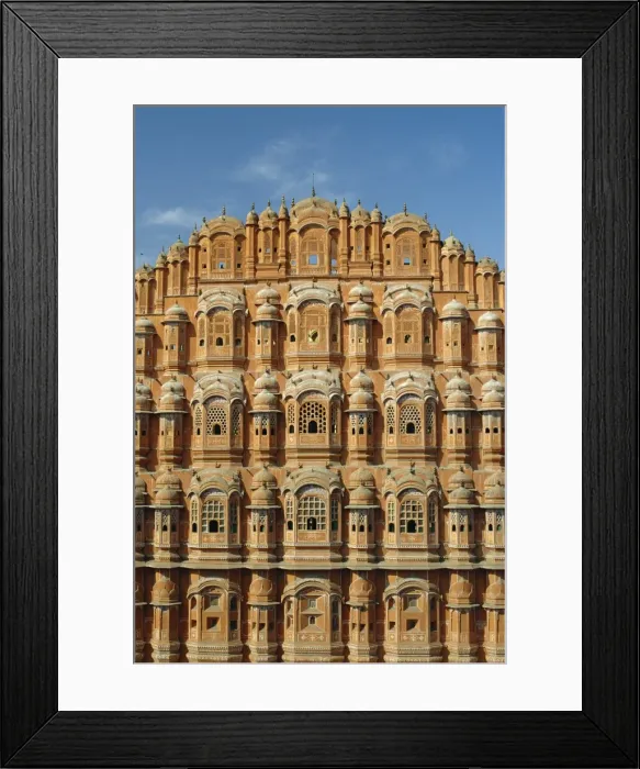 Framed Print : Detail of the facade of the Palace of the Winds or Hawa Mahal Framed Print : Detail of the facade of the Palace of the Winds or Hawa Mahal