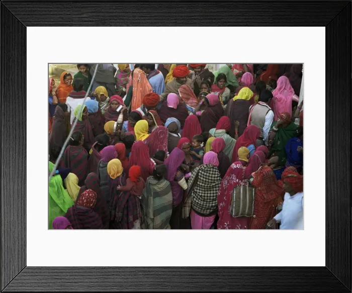 Framed Print : Women from villages crowd the street at the Camel Fair Framed Print : Women from villages crowd the street at the Camel Fair
