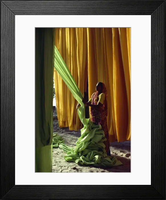 Framed Print : Woman working with textiles Framed Print : Woman working with textiles