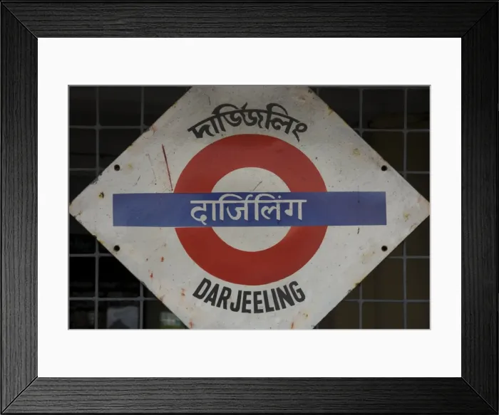 Framed Print : Close up of a British style station sign at train station Framed Print : Close up of a British style station sign at train station