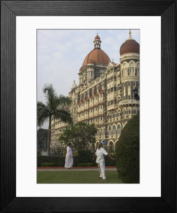 Framed Print : Guest doing morning exercises in public garden by Framed Print : Guest doing morning exercises in public garden by