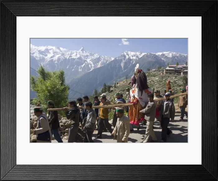 Framed Print : Group of local men in religious procession with the local deity Framed Print : Group of local men in religious procession with the local deity