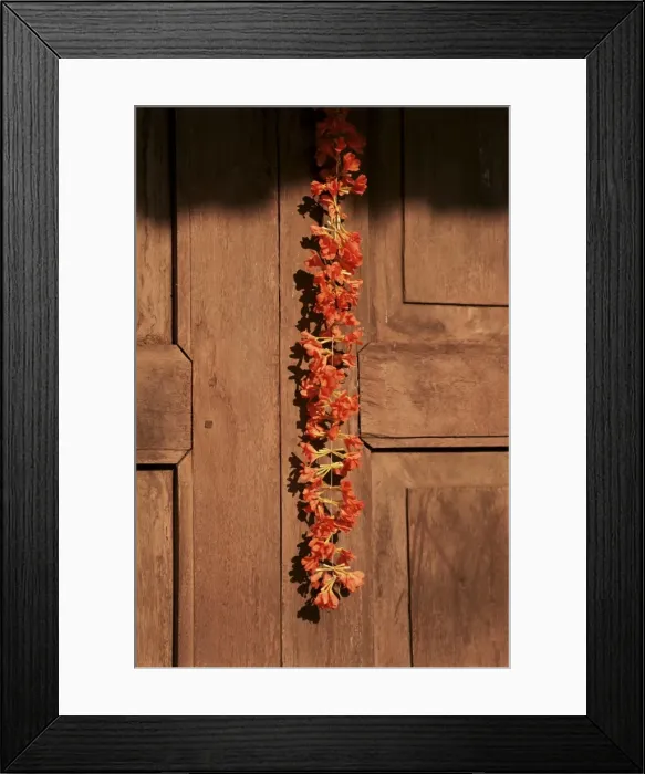 Framed Print : Garland on a church door Framed Print : Garland on a church door