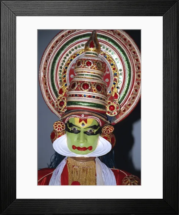 Framed Print : Kathakali dancer in costume Framed Print : Kathakali dancer in costume