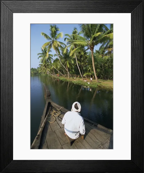 Framed Print : Boat on a typical backwater Framed Print : Boat on a typical backwater