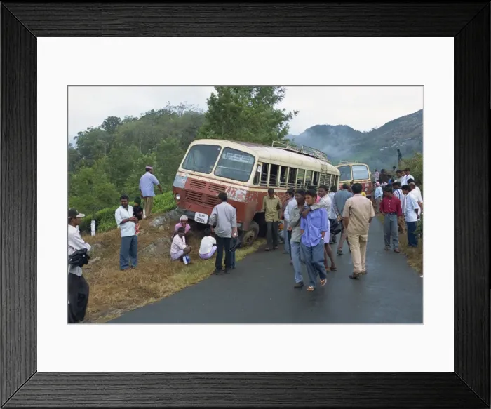 Framed Print : Bus accident near Munnar Framed Print : Bus accident near Munnar