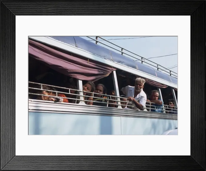 Framed Print : Close-up of a group of Indian people on a bus Framed Print : Close-up of a group of Indian people on a bus