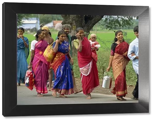 Pilgrims on road to temple
