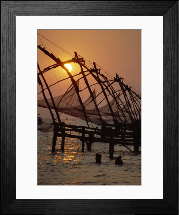 Framed Print : Chinese fishing nets at Fort Cochin Framed Print : Chinese fishing nets at Fort Cochin