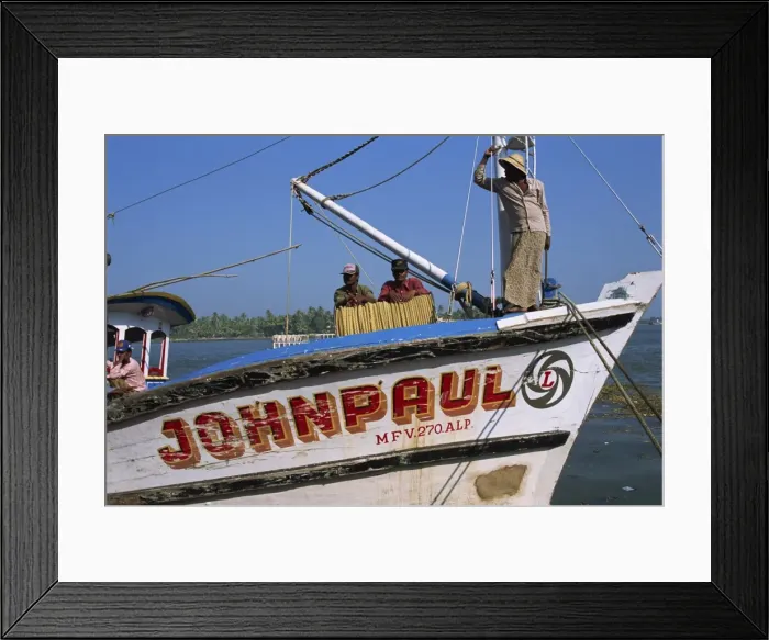 Framed Print : Fishermen on fishing boat Framed Print : Fishermen on fishing boat
