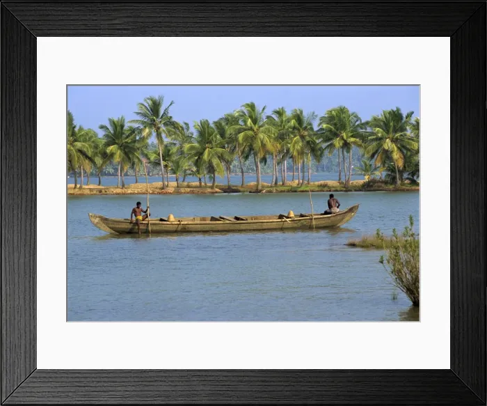 Framed Print : Collecting sand for building in the Backwaters Framed Print : Collecting sand for building in the Backwaters