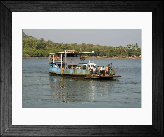 Framed Print : Ferry crossing the Tiracol River Framed Print : Ferry crossing the Tiracol River