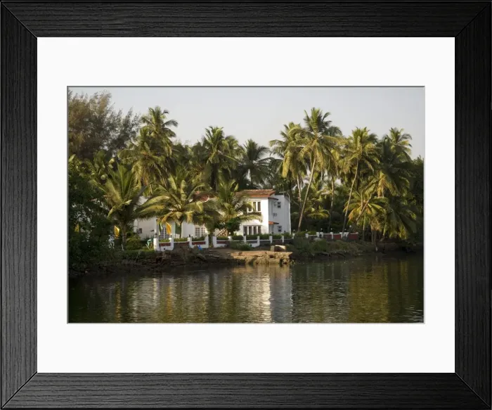 Framed Print : Upmarket properties on backwater near Mobor Framed Print : Upmarket properties on backwater near Mobor