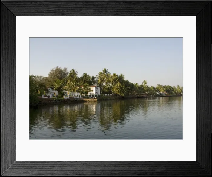 Framed Print : Upmarket properties on backwater near Mobor Framed Print : Upmarket properties on backwater near Mobor