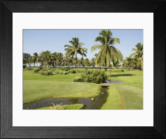 Framed Print : The garden and golf course at the Leela Hotel Framed Print : The garden and golf course at the Leela Hotel