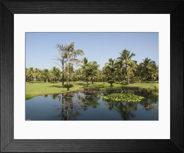 Framed Print : The garden and golf course at the Leela Hotel Framed Print : The garden and golf course at the Leela Hotel