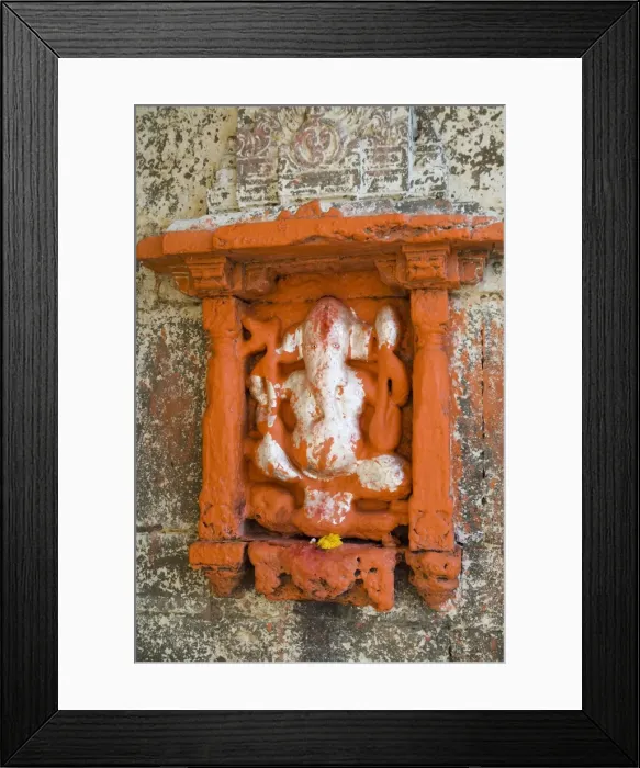 Framed Print : Hindu shrine to Ganesh the elephant god Framed Print : Hindu shrine to Ganesh the elephant god