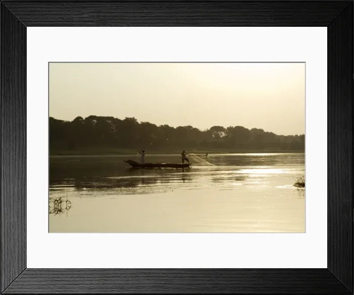 Framed Print : Fishermen on the Narmada river Framed Print : Fishermen on the Narmada river