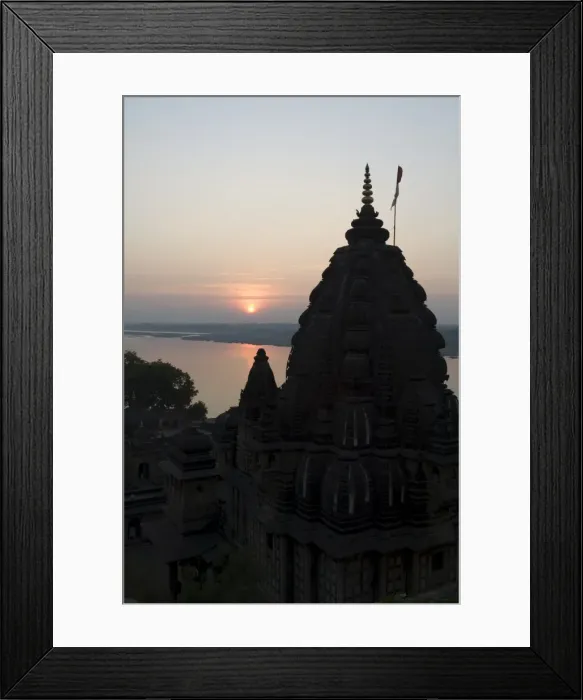 Framed Print : View of the Shiva Temple with the Narmada river in background Framed Print : View of the Shiva Temple with the Narmada river in background