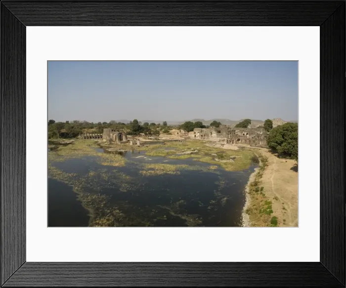 Framed Print : Lake with Champa Baoli in the distance Framed Print : Lake with Champa Baoli in the distance