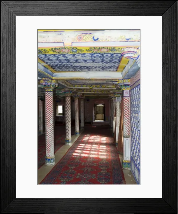 Framed Print : Painted interior of the Juna Mahal Fort