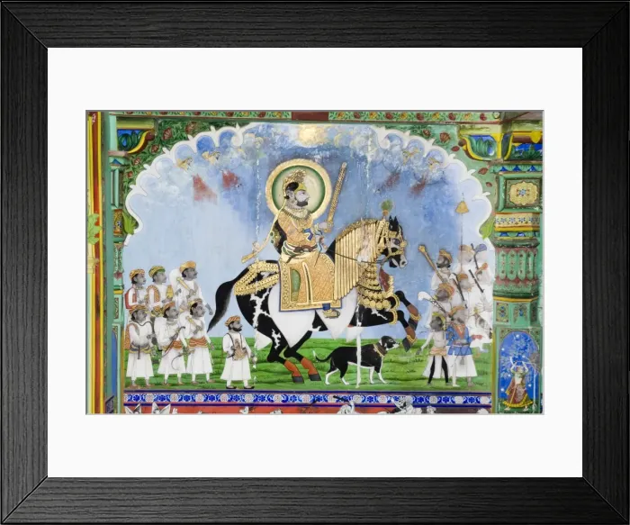 Framed Print : Beautiful frescoes on walls of the Juna Mahal Fort Framed Print : Beautiful frescoes on walls of the Juna Mahal Fort