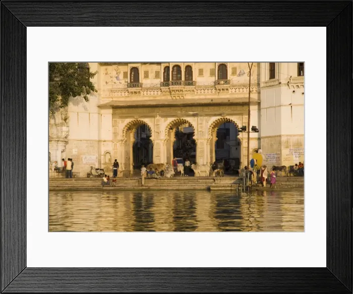 Framed Print : View of the ghats from Lake Pichola Framed Print : View of the ghats from Lake Pichola