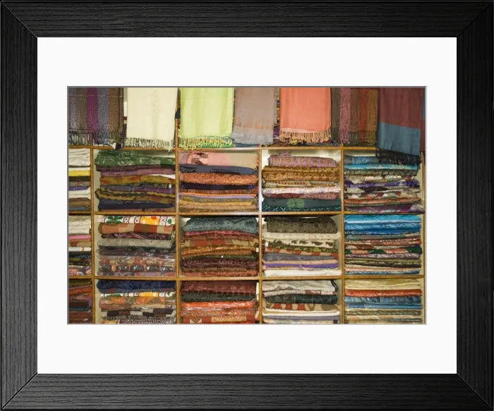 Framed Print : Wonderful Rajasthani fabric shops Framed Print : Wonderful Rajasthani fabric shops