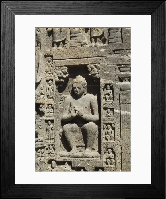 Framed Print : Rock carvings Ajanta Cave complex Framed Print : Rock carvings Ajanta Cave complex