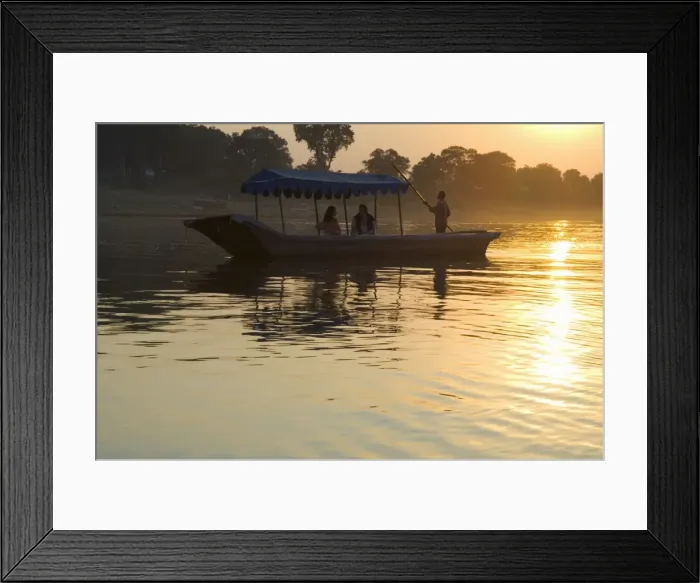 Framed Print : Sunset of the Narmada River