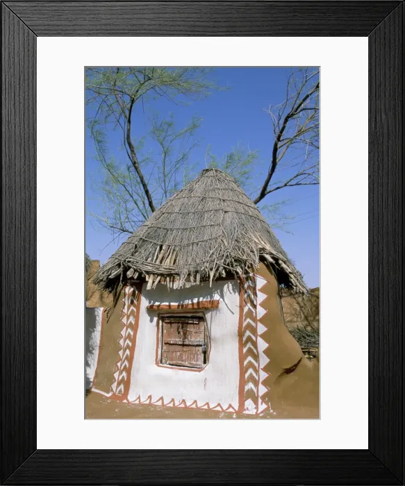 Framed Print : Decorated house in a village near Jodhpur Framed Print : Decorated house in a village near Jodhpur