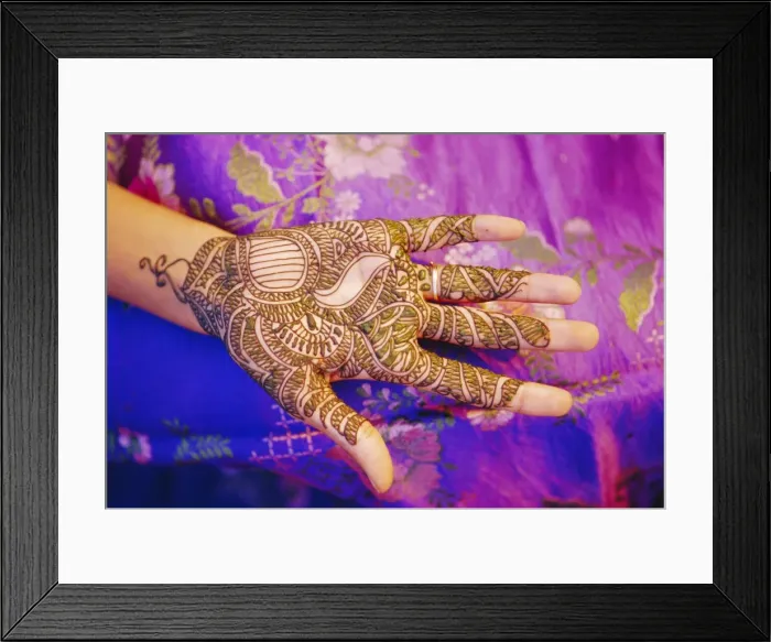 Framed Print : Womans hand decorated with henna Framed Print : Womans hand decorated with henna