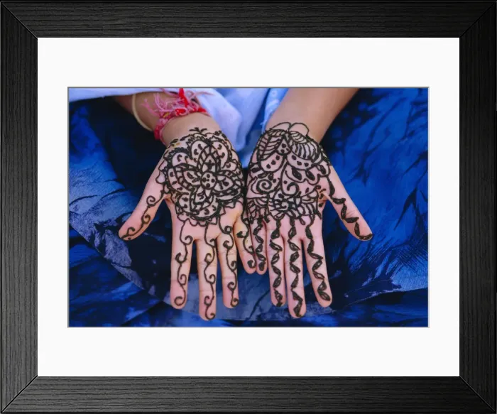 Framed Print : Womans hands decorated with henna Framed Print : Womans hands decorated with henna