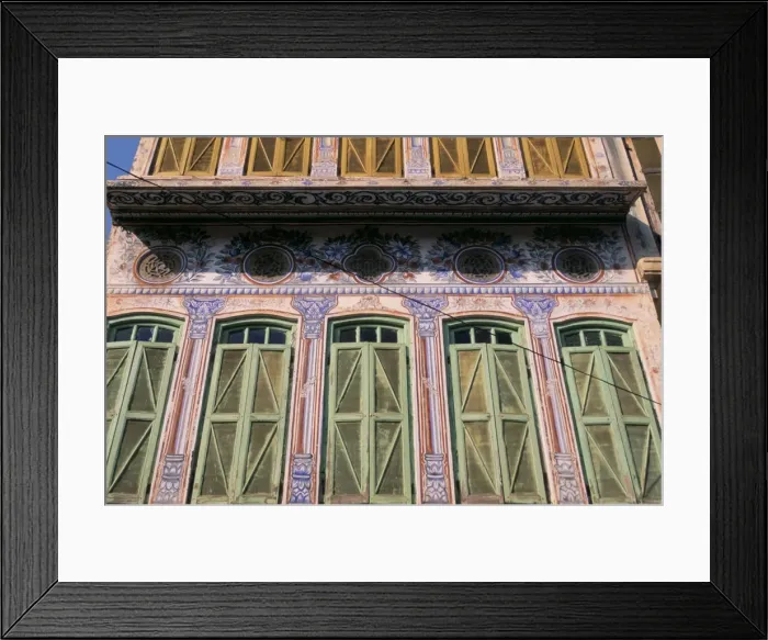 Framed Print : Detail of painted building Framed Print : Detail of painted building