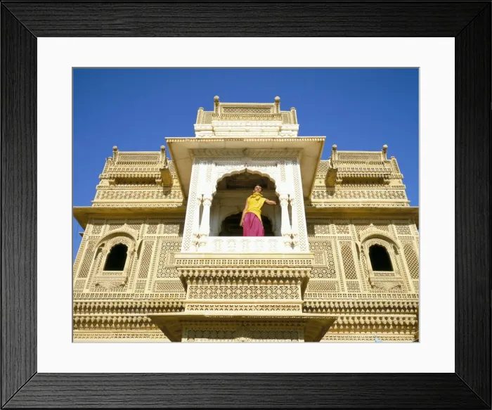Framed Print : Jain priest and Jain temple Framed Print : Jain priest and Jain temple
