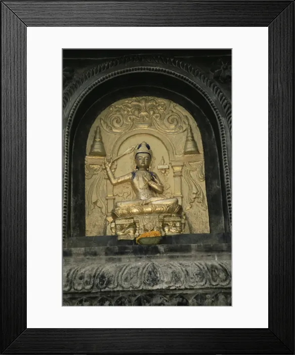 Framed Print : Close-up of gold relief carving of Manjushri Framed Print : Close-up of gold relief carving of Manjushri