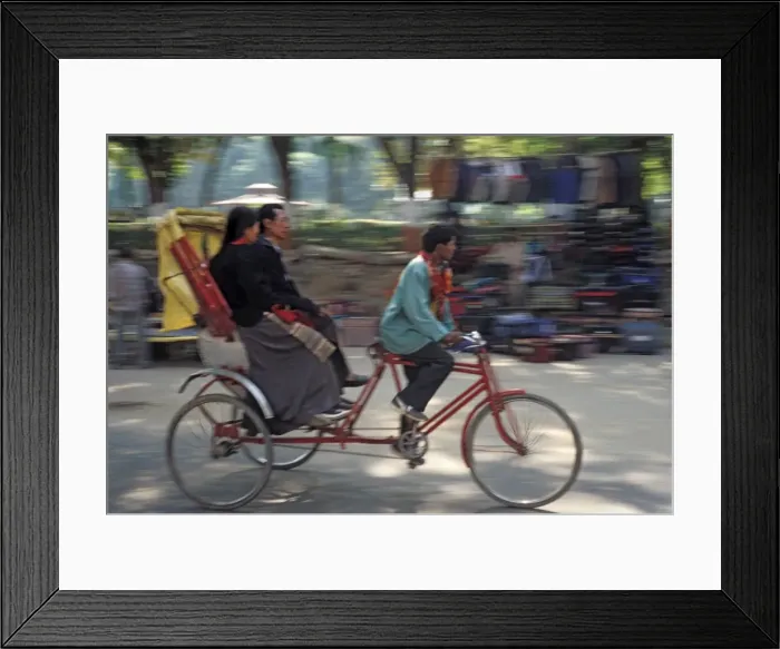 Framed Print : Trishaw carrying passengers at Bodhgaya Framed Print : Trishaw carrying passengers at Bodhgaya