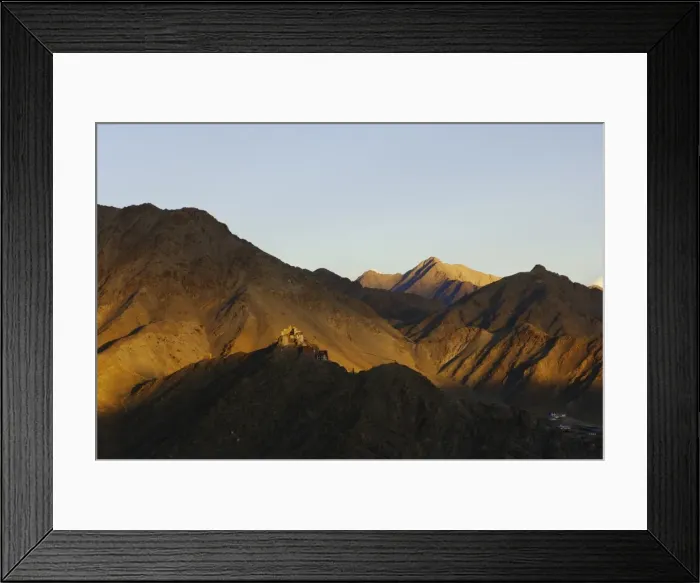 Framed Print : Namgyal Tsemo gompa (monastery) and Ladakh Range