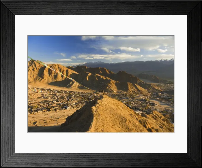 Framed Print : Peak of Victory and the town of Leh