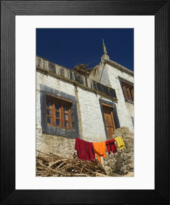 Framed Print : Monks clothes on line Framed Print : Monks clothes on line