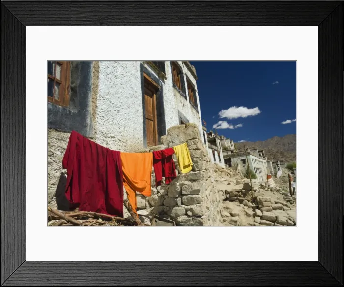 Framed Print : Monks clothes on line Framed Print : Monks clothes on line