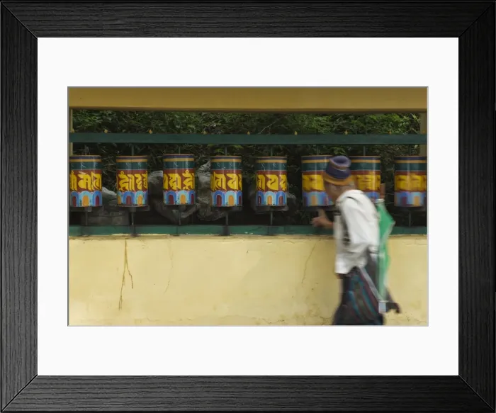 Framed Print : Buddhist turning prayer wheels Framed Print : Buddhist turning prayer wheels