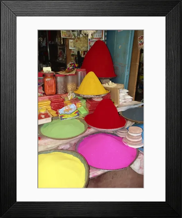 Framed Print : Tika powders for forehead marking Framed Print : Tika powders for forehead marking