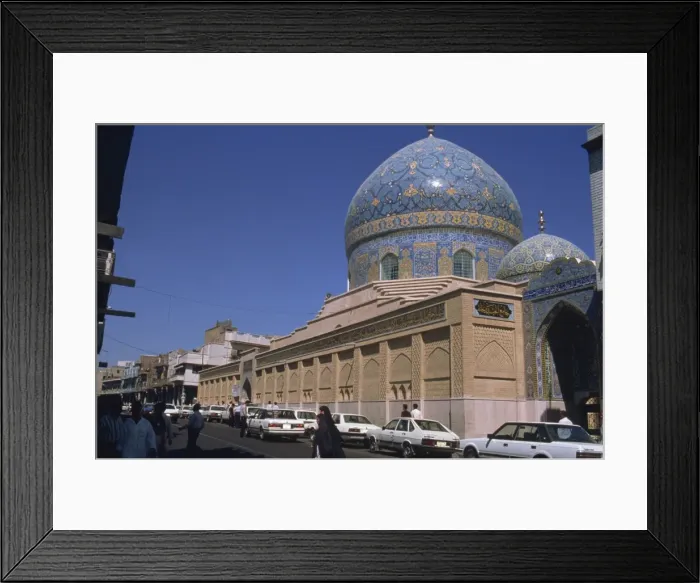 Framed Print : Exterior of the Sheikh Omar Mosque with blue tiles on dome Framed Print : Exterior of the Sheikh Omar Mosque with blue tiles on dome