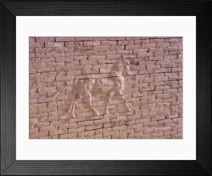 Framed Print : Lion brick relief Framed Print : Lion brick relief