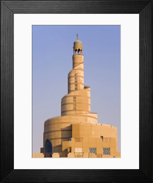 Framed Print : The spiral mosque of the Kassem Darwish Fakhroo Islamic Framed Print : The spiral mosque of the Kassem Darwish Fakhroo Islamic