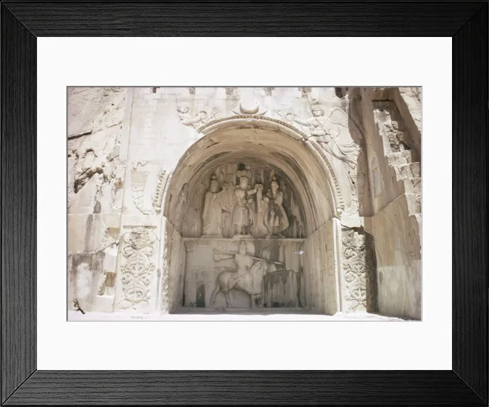 Framed Print : Sassanid carvings showing Khasrow II Framed Print : Sassanid carvings showing Khasrow II