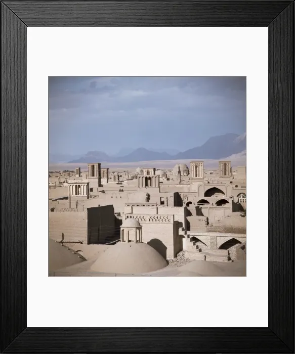 Framed Print : Rooftops and wind towers Framed Print : Rooftops and wind towers